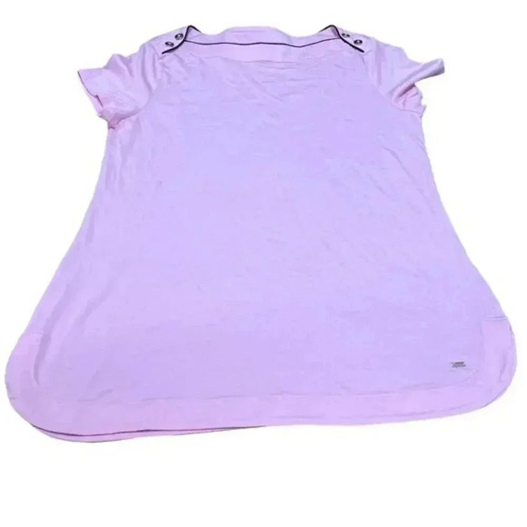 Tommy Hilfiger Women's Pink Short Sleeve T-Shirt with Button Detail Size M - Picture 1 of 5